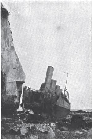 HMS Nubian minus her bow at the base of the cliffs of Dover (1)