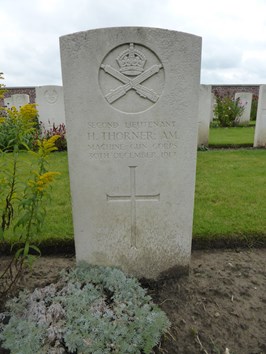 Thorner's Headstone At The Huts Cemetery Near Dikkebus.