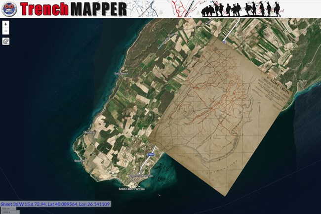 A Wonderfully Detailed Map This Is Entitled '8Th Army Corps Communications To Front (Right Sector) From Central Area Based On GHQ Survey And Compiled From Aeroplane Photographs'