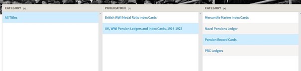 ‘UK, WW1 Pension Ledgers And Index Cards’ Sc