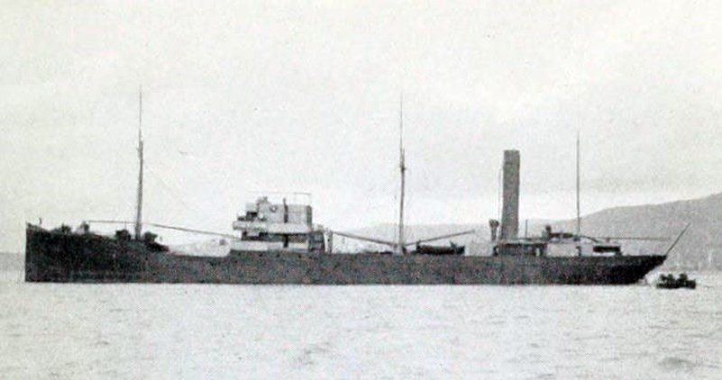 HMS Penshurst Undertaking A Training Exercise, With The ‘Panic’ Party Rowing Away In One Of The Ship’S Boats
