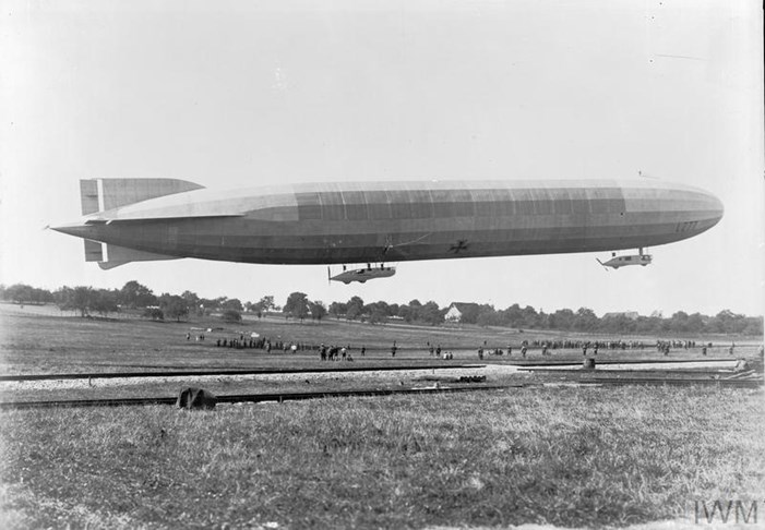 German Zeppelin LZ 77, Which Raided Eastern England In 1915 And Was Shot Down By Anti Aircraft Fire Over Revigny In France On 21 February 1916