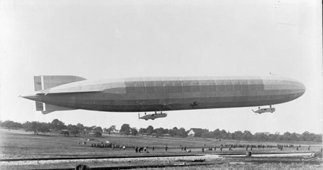 German Zeppelin LZ 77, Which Raided Eastern England In 1915 And Was Shot Down By Anti Aircraft Fire Over Revigny In France On 21 February 1916