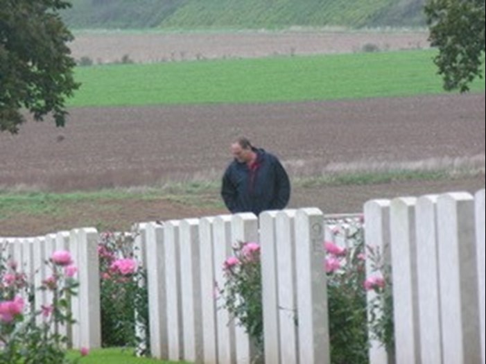The Author At Guillemont Road CWGC Cemetery