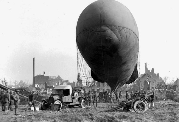 An Observation Balloon Ready To Ascend Over Ypres