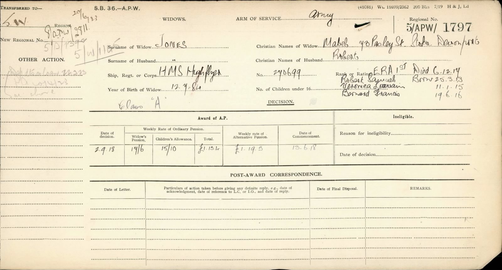 Engine Room Artificer Robert Jones Was One Of Those On HMS Highflyer To Be Killed