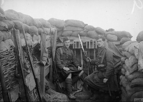 Another Of Fyfe's Photos, This One Is Captioned 'Troops Of The 1.10Th Battalion, King's Regiment (Liverpool Scottish) In The Trench Q2 At St. Eloi, April May 1915.' (IWM Q49822)