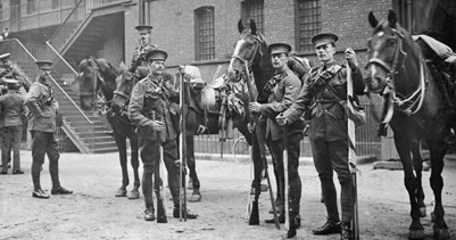 The First Contingent Of 1St Life Guards Ready To Leave Knightsbridge Barracks For The War.