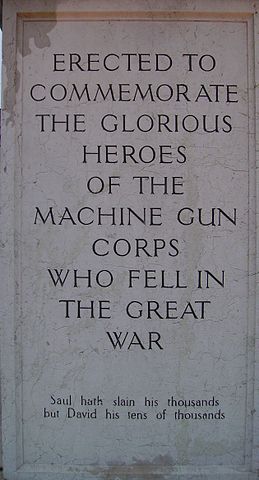 Machine Gun Corps Front Inscription
