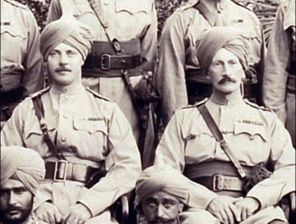 Officers And Men Of The 18Th King George's Own Lancers. On The Left Is Lt Colonel Edwin Christian Corbyn Who Was Killed On 1 December 1917, Aged 44.