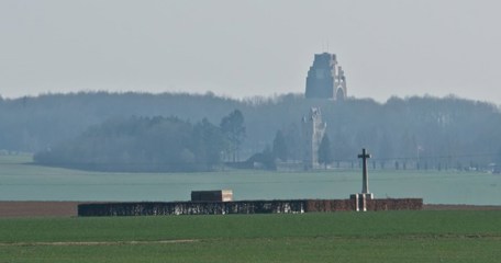 New Munich Trench Cemetery With The Ulster Tower And Thiepval In The Distance.