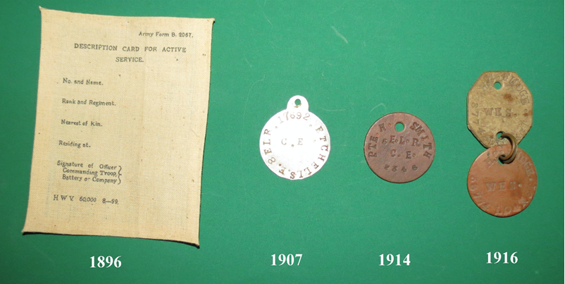 British ID Tag Timeline 1896 To 1916