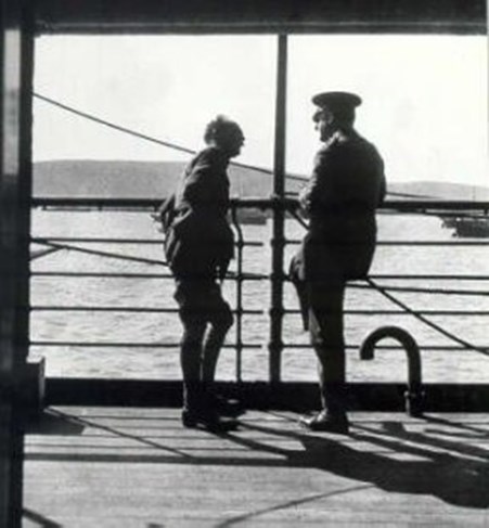 Gen Sir Ian Hamilton (The Hatless Figure) And Lt Col Doughty Wylie Confer On Deck