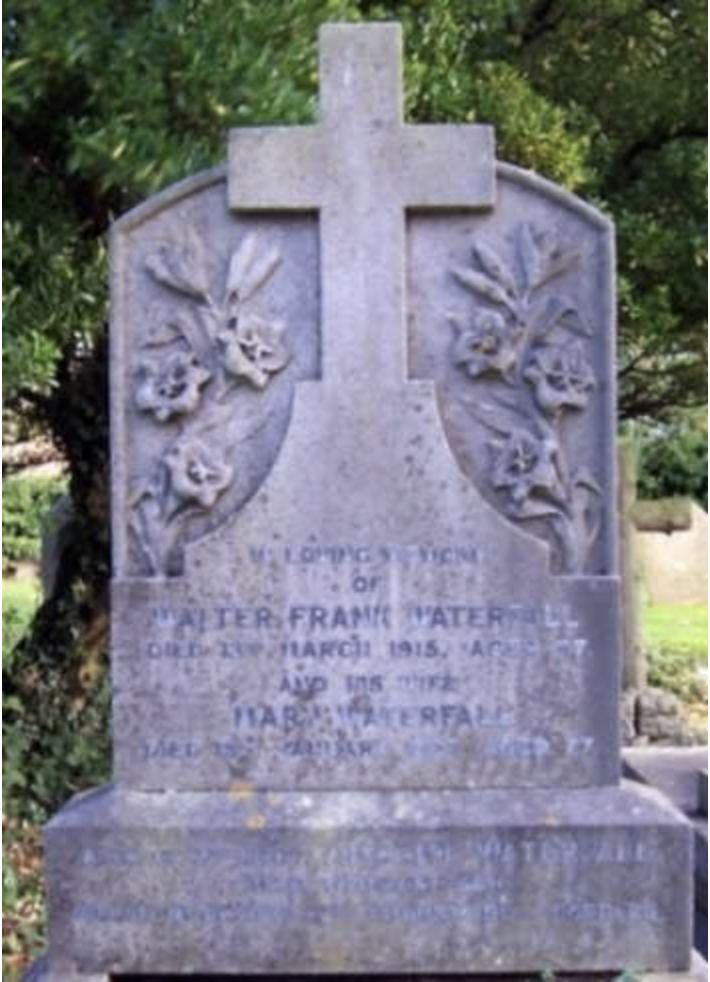 Headstone Of Walter And Mary Waterfall