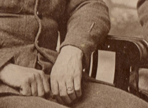 Fred Has A Wound Stripe On His Left Sleeve