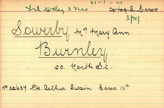 Pension Card Arthur Swain