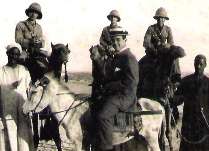 Teenager Eric Duckworth Is Pictured Larking In Civilian Outfit And Boater Astride A Donkey In Egypt.
