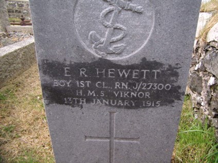 Ernest Hewett’S Headstone.