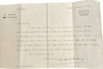 Newly discovered letters reveal Rudyard Kipling’s search for his son