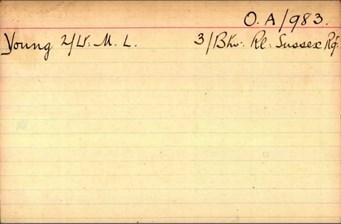 Maurice Young Pension Record Card