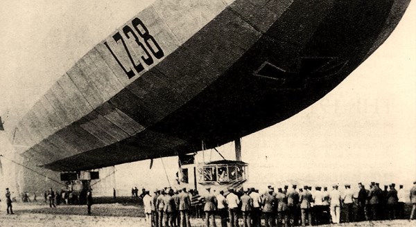 Zeppelin LZ38 Preparing To Take Off From Its Base.