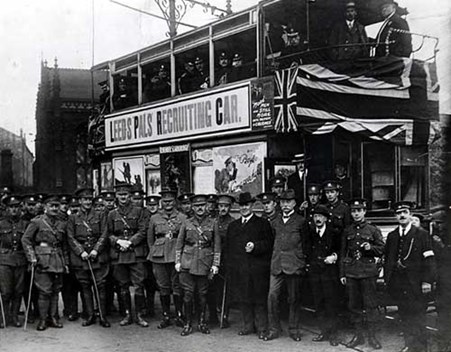 The Leeds Pals 'Recruiting Tram'. Image Courtesy Of Leeds Library And Information Services.