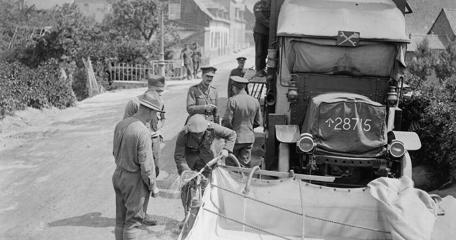 Water From The River Authie Having Passed Through The Depoisoning And Sterilising Plant Of No. 2 Water Tank Company ASC (Attached To The 718Th Motor Transport Company, Army Service Corps), Enters The Canvas Tank Pure. Auxi