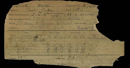 Walter Smith Pension Record Card