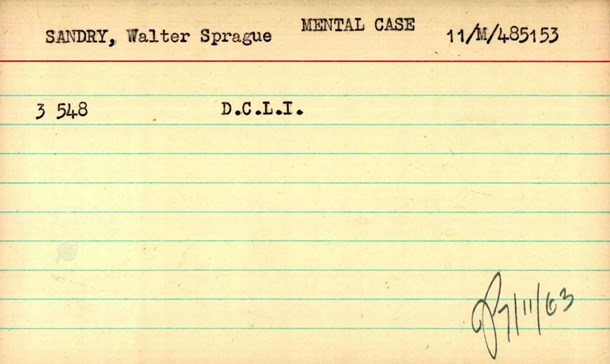 ‘Mental Case’ For Walter Sprague Sandry