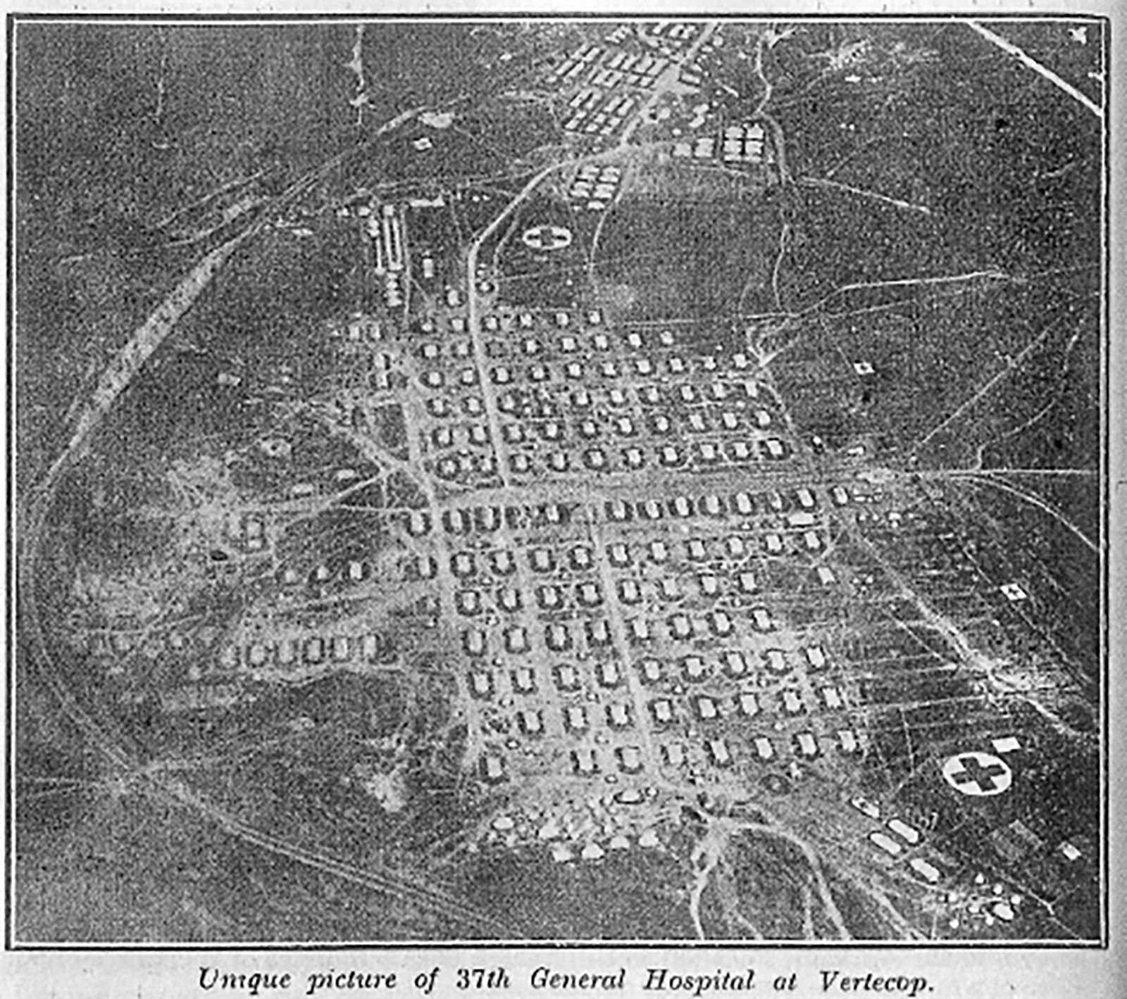 Aerial View Of 37Th General Hospital Clearly Showing The Red Cross Sign The Mosquito No. 32 Dec 1935 P.106