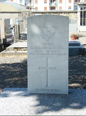 Captain Mackay's Headstone In Joeuf Communal Cemetery