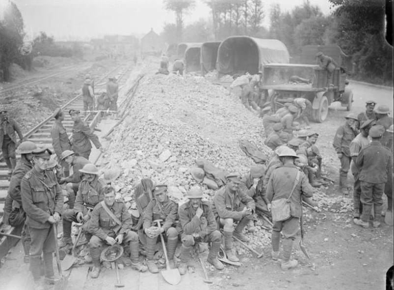 Q5851 British Lorries Being Used To Deliver Rail Ballast For Track Construction