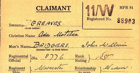 John William Bridgers Card