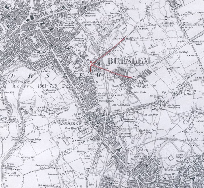 Burslem From A 1898 OS Map 1