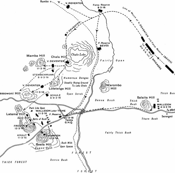 Sketch Of Final British Attack On Latema Reata