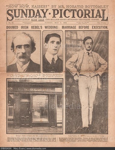 Sunday Pictorial front page from May 1916. His name can be seen prominently at the top of the page. (Mary Evans Picture Library)