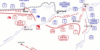 Battles Of Charleroi And Mons Map