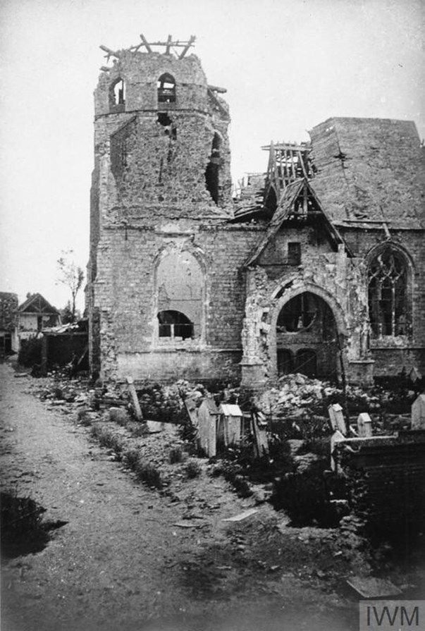 The Ruined Church At Richebourg Saint Vaast