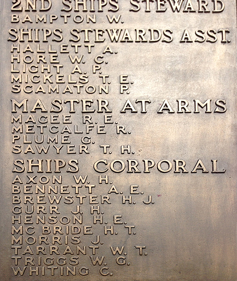 Detail From The Chatham Memorial – Charles Whiting’S Name Is At The Bottom Of This Panel